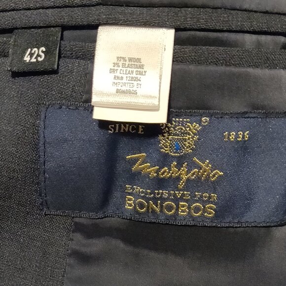 Bonobos Charcoal Grey Standard Fit Marzotto Italian Wool Blazer 42S - Picture 5 of 7